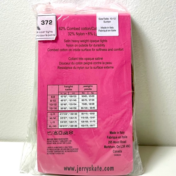 Jerry’s Ice Skating Tights ~ Boot Cover Tights ~ Girls Sz. 10-12 - Picture 2 of 9